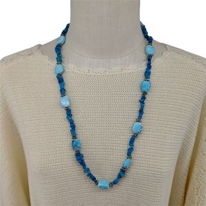 Turquoise Beaded Long Necklace